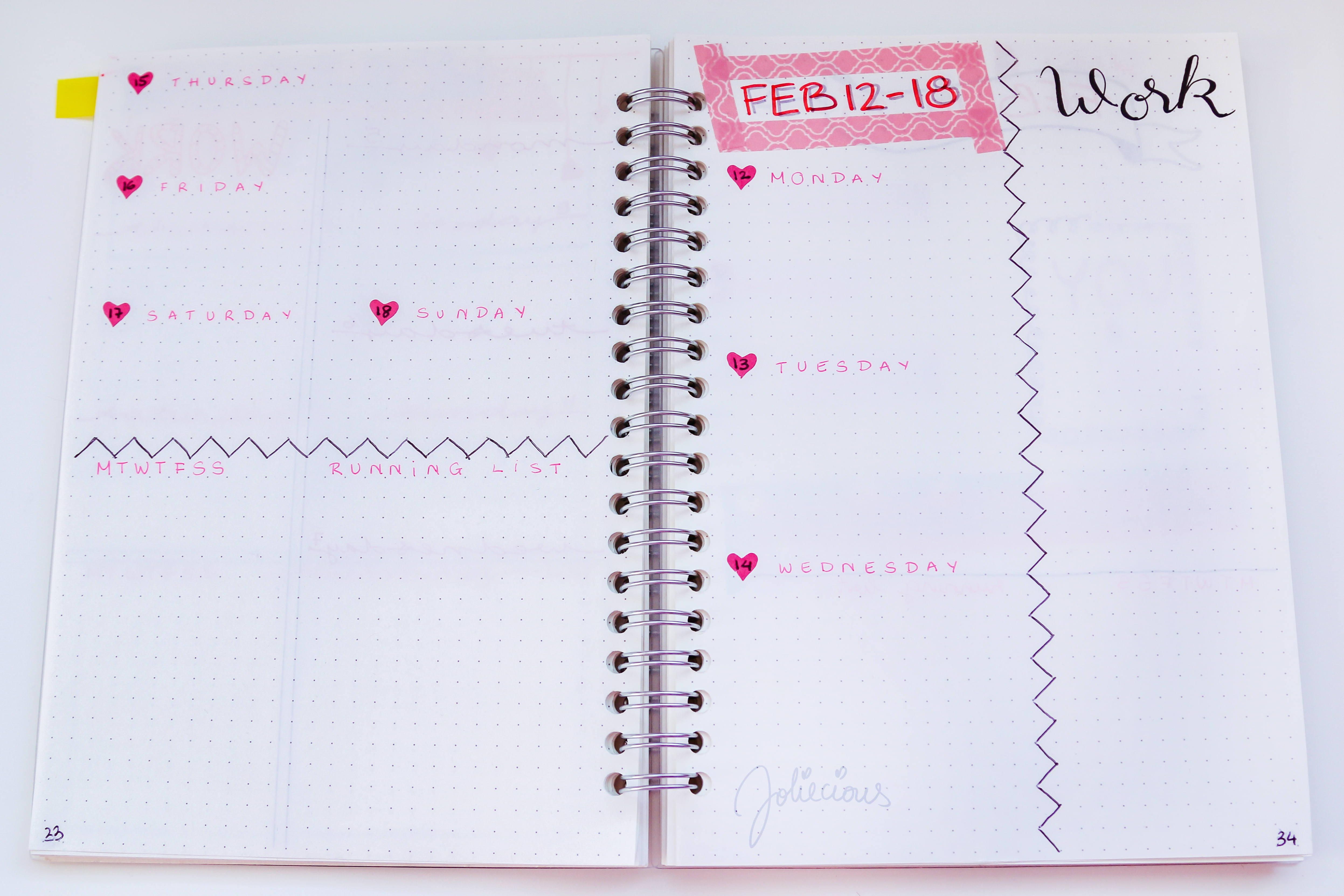 February 2018 Bullet Journal Set Up
