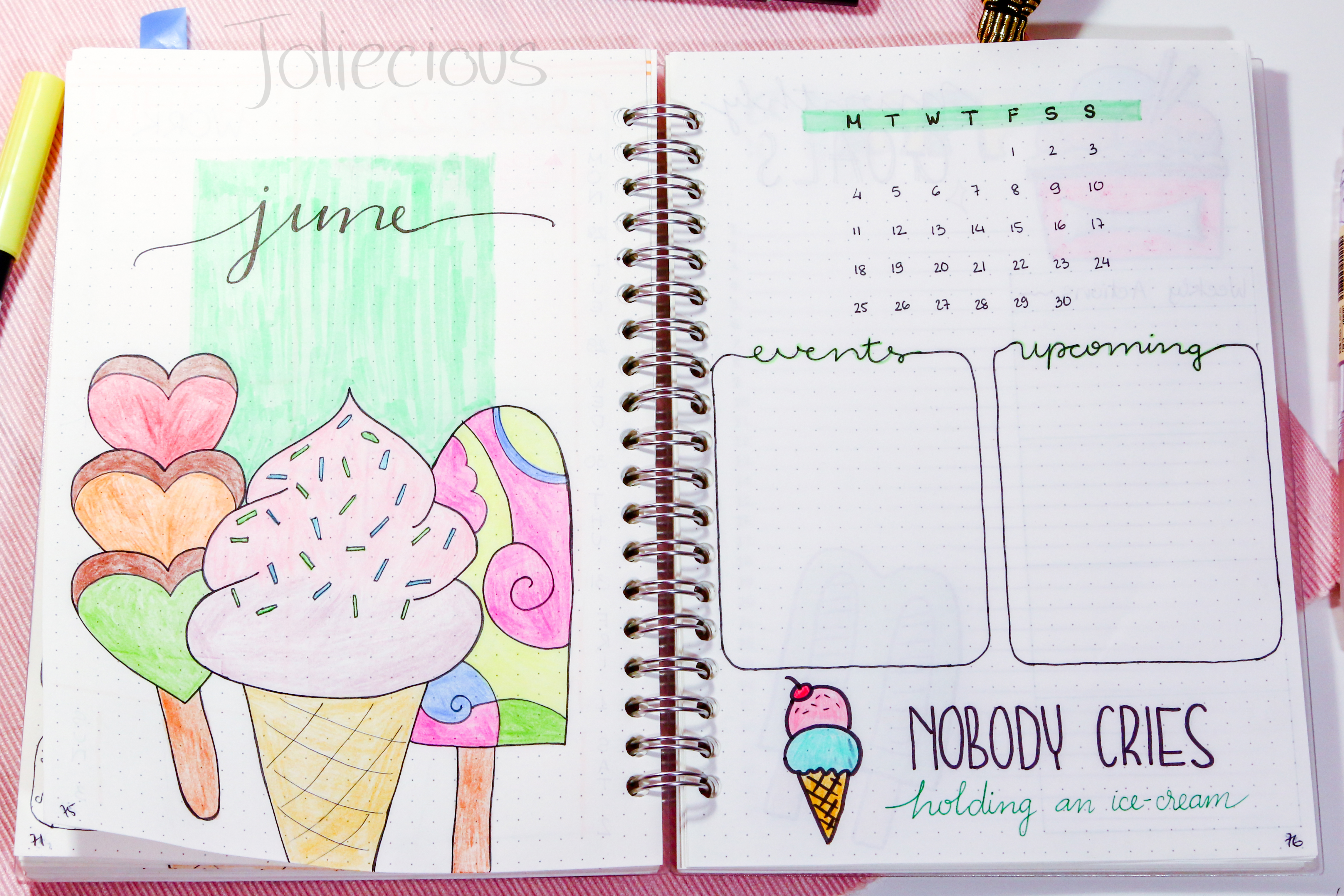 june 2018 bullet journal setup plan with me