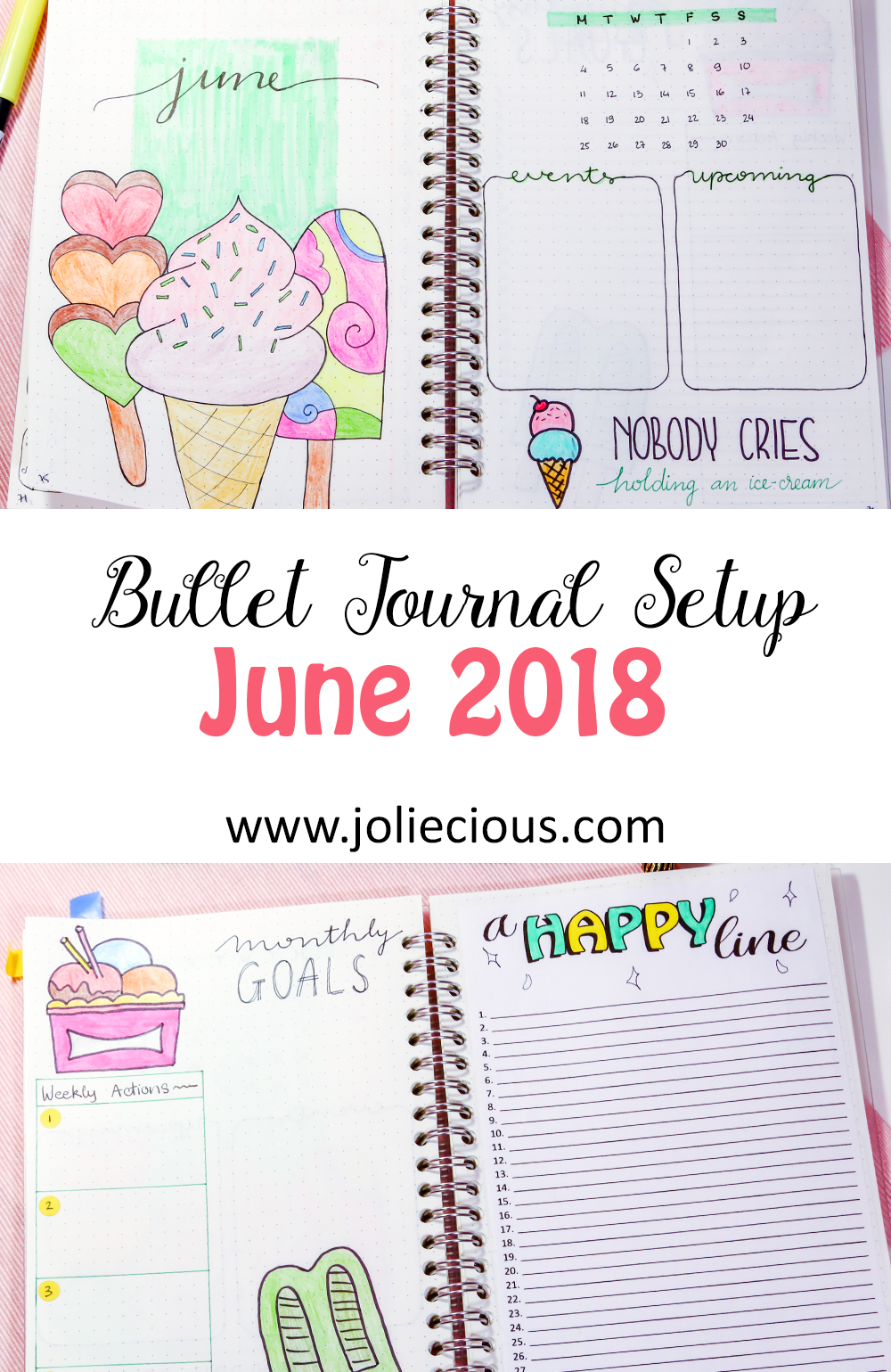 june 2018 bullet journal setup plan with me