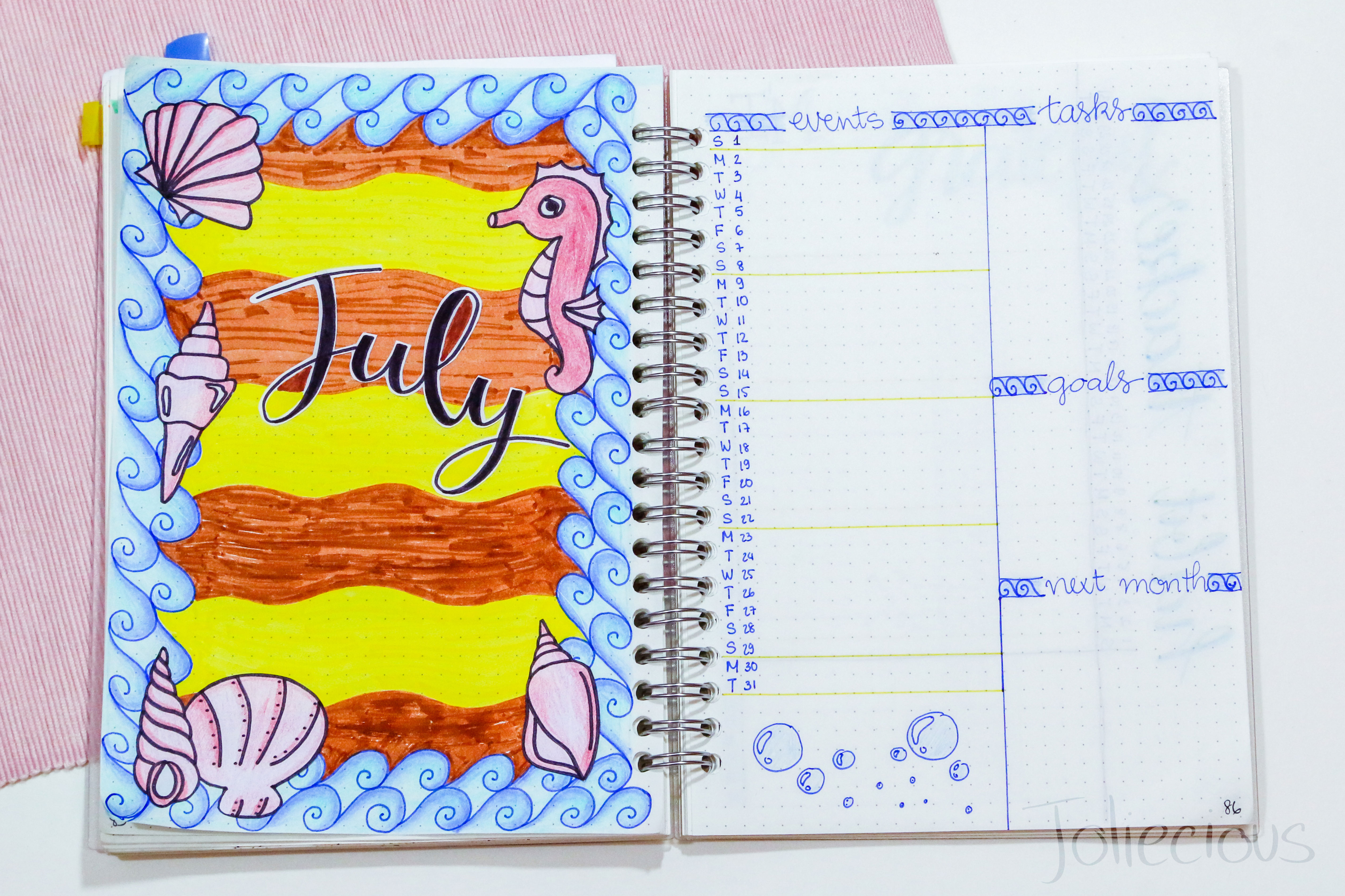 july 2018 bullet journal setup plan with me 