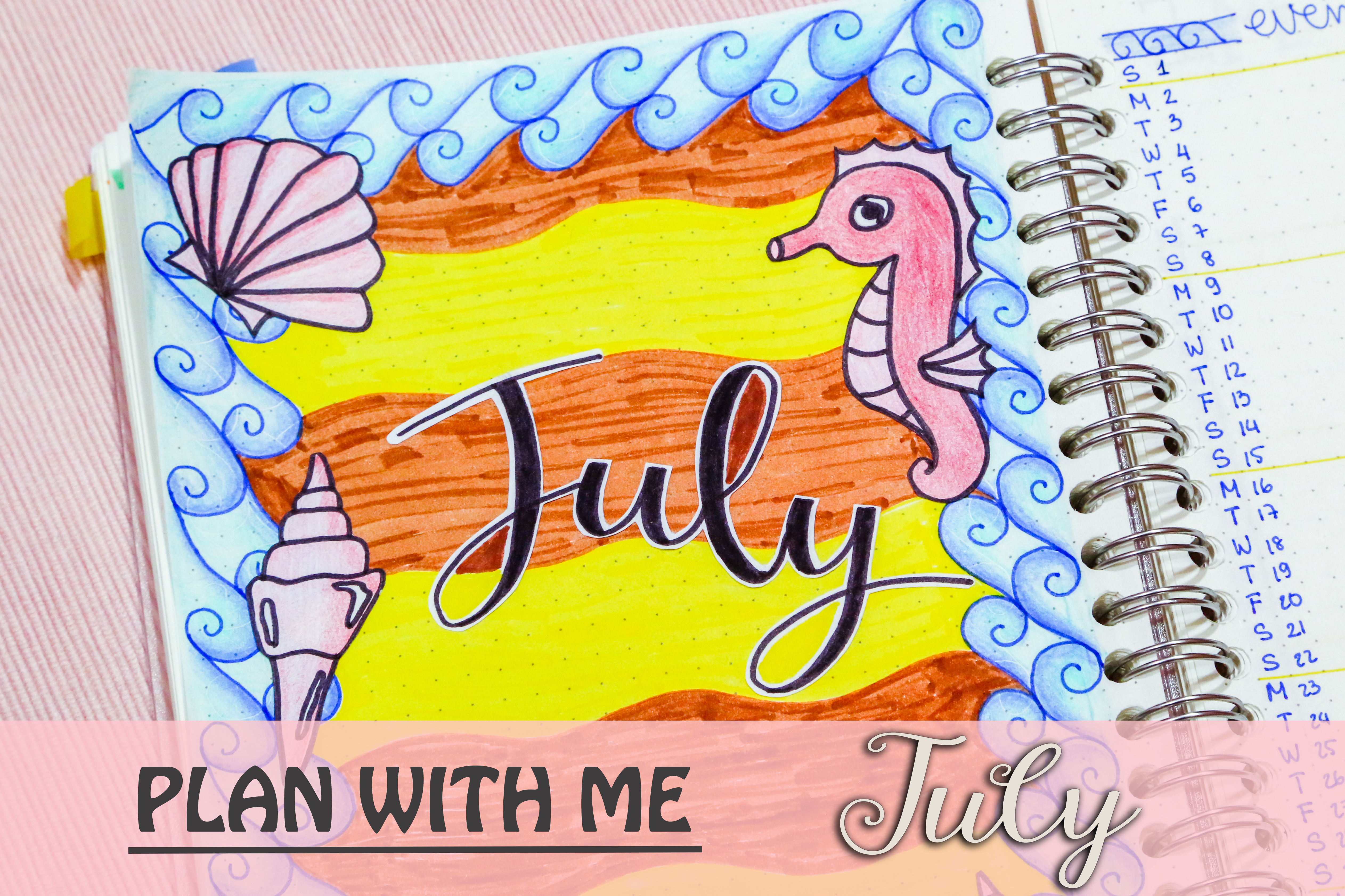 july 2018 bullet journal setup plan with me 