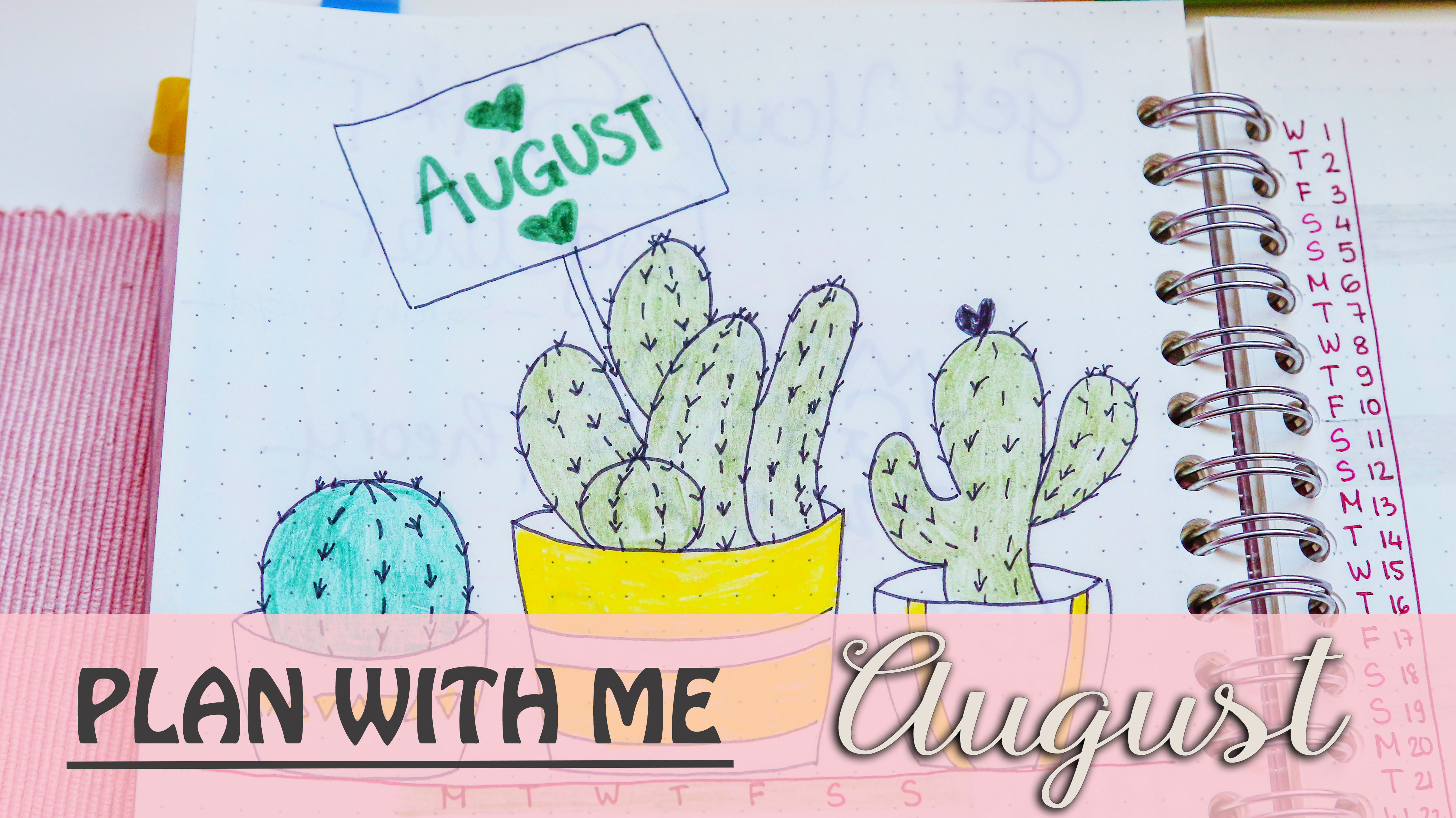 august 2018 bullet journal set up plan with me
