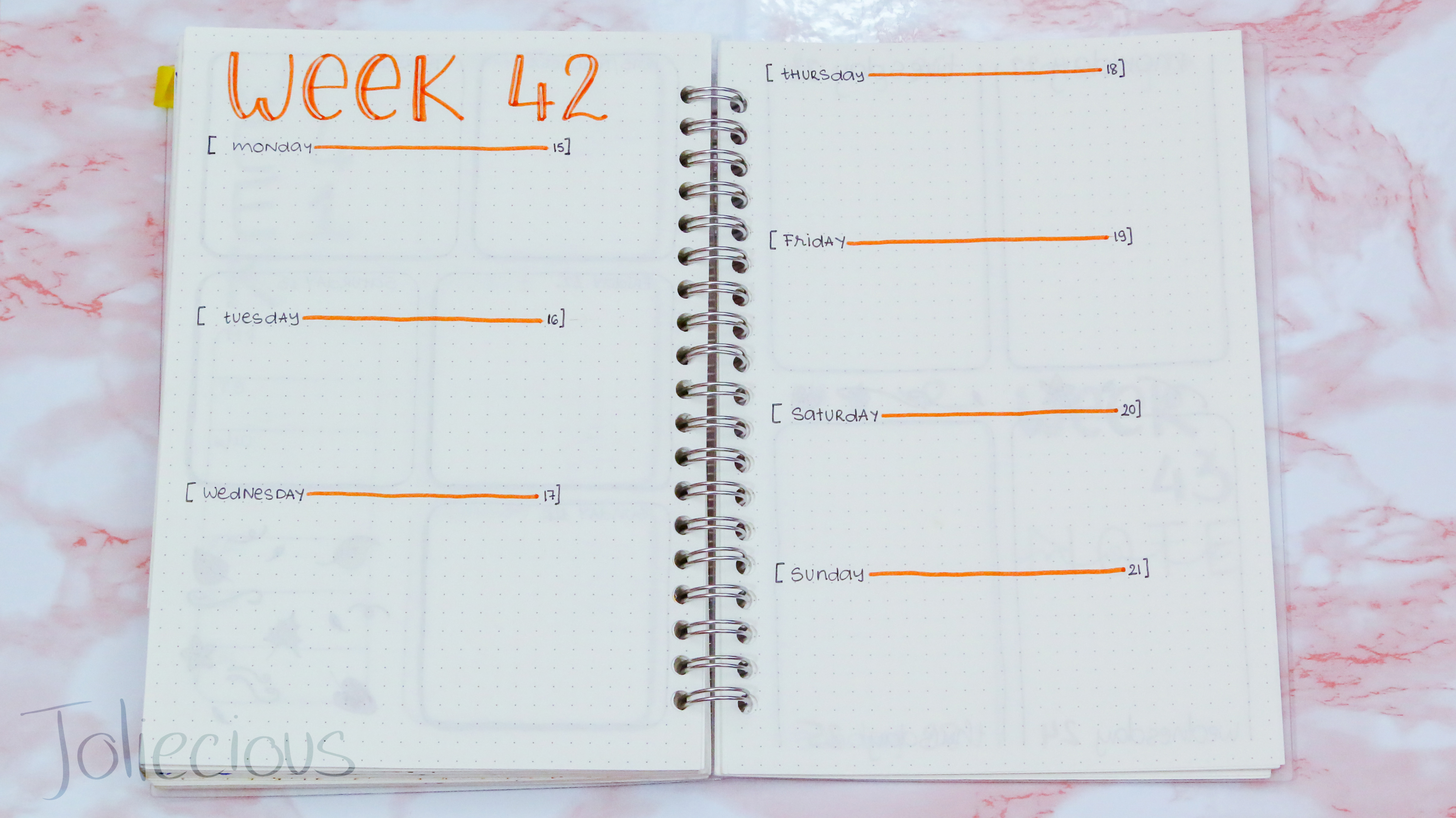 october 2018 bullet journal setup