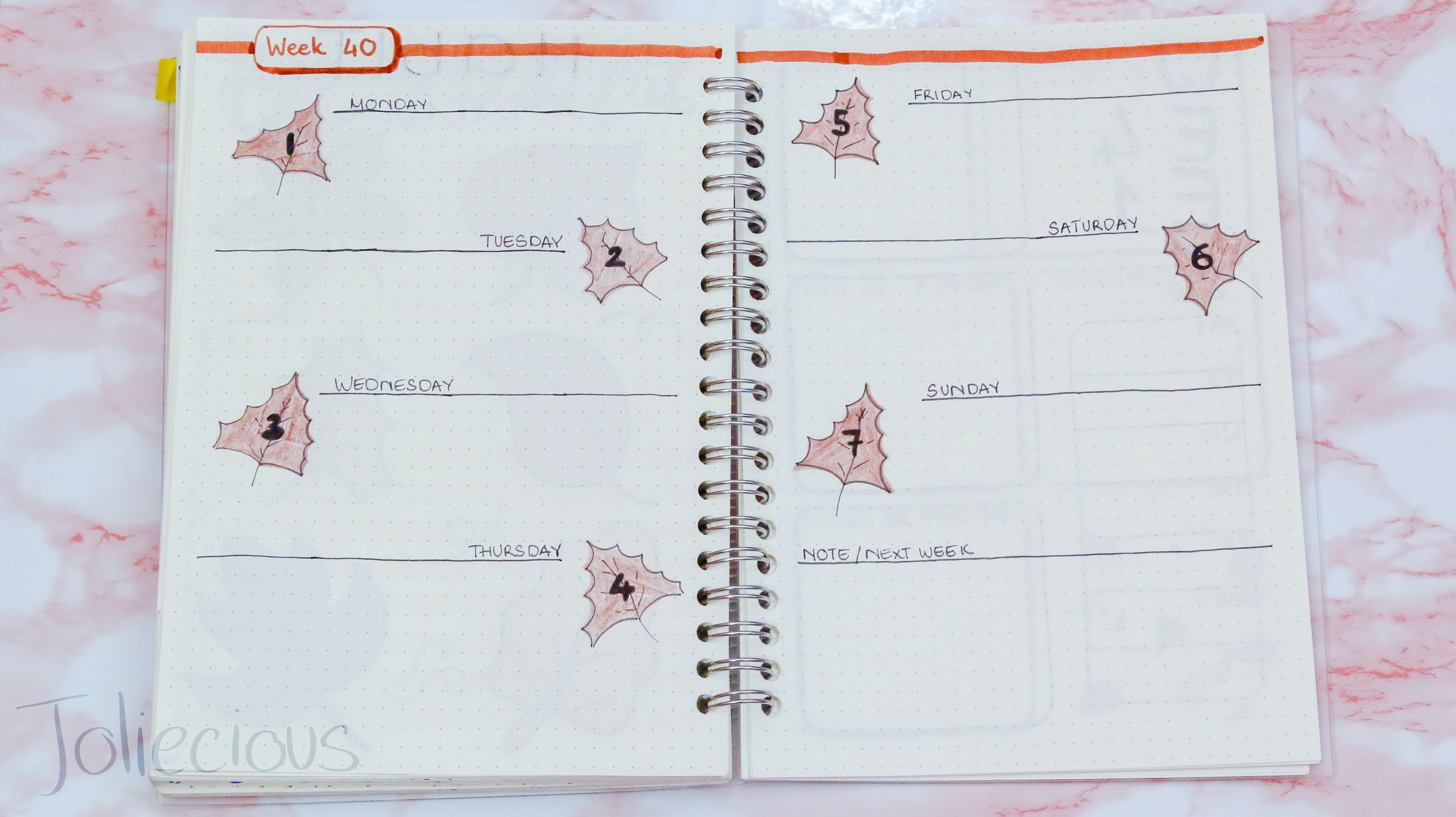october 2018 bullet journal setup