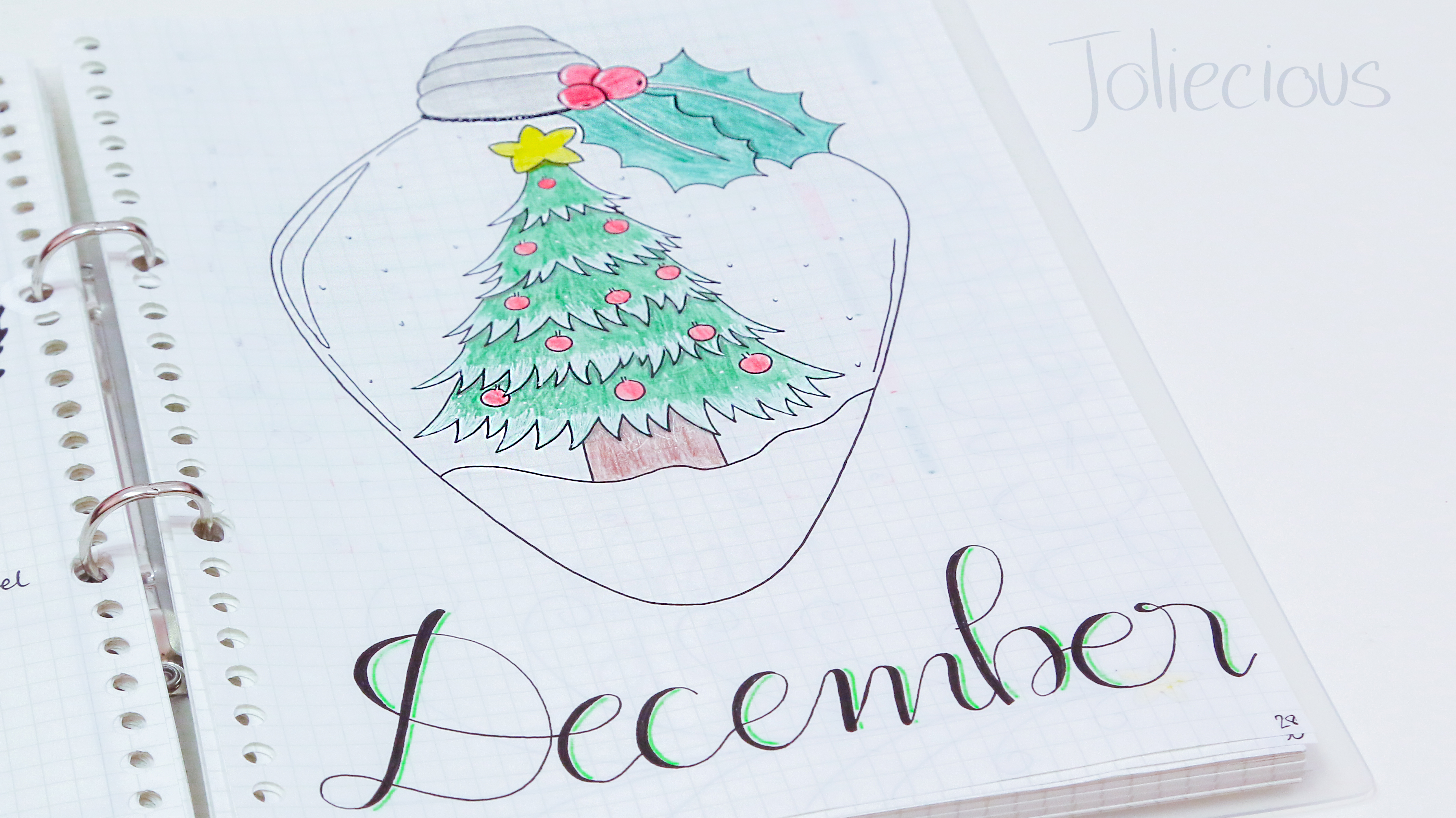 December 2018 Bullet Journal Setup: Christmas Theme