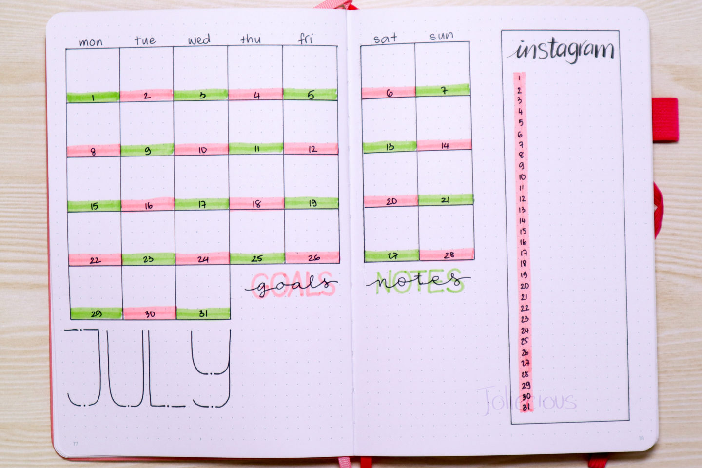 July 2019 Bullet Journal Setup