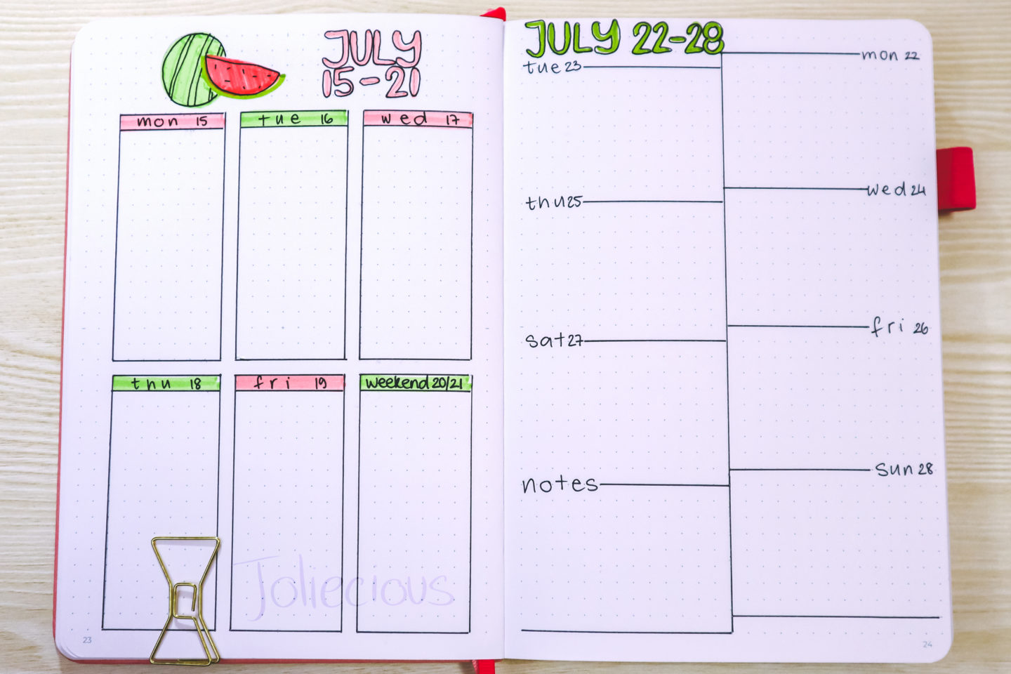 Bullet Journal Weekly Layouts