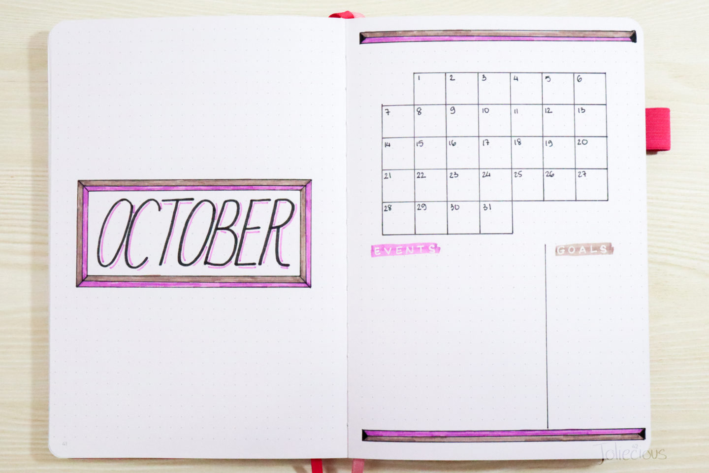 October Bullet Journal Setup