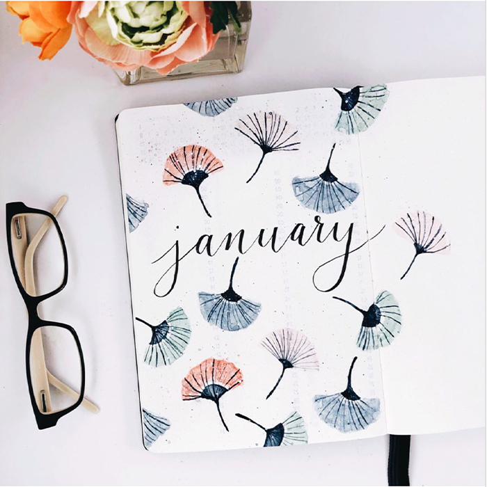 january bullet journal cover page