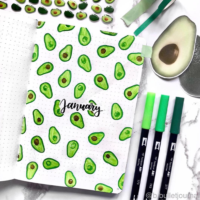 january bullet journal cover page