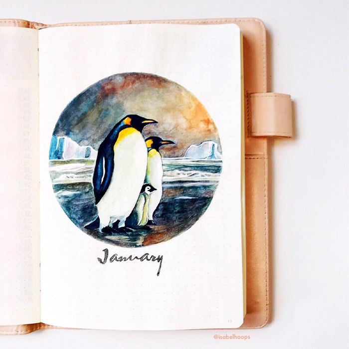 january bullet journal cover page