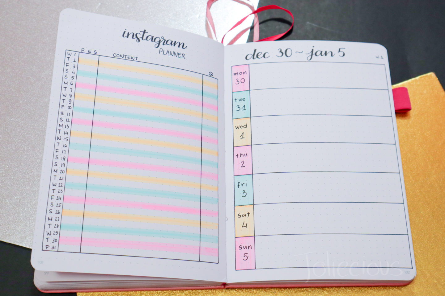 january 2020 bullet journal setup
