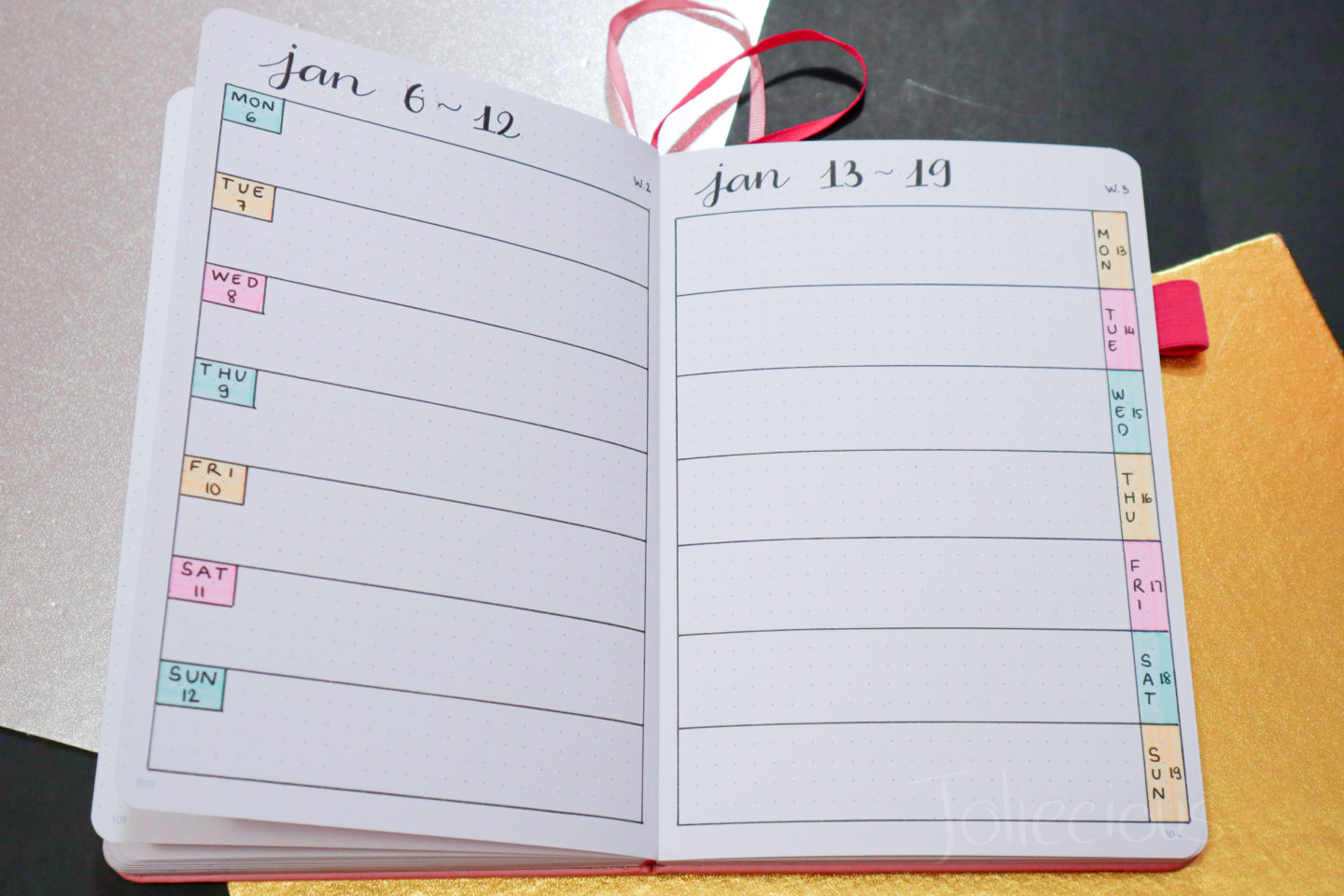 january 2020 bullet journal setup