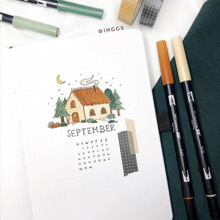 september bullet journal themes