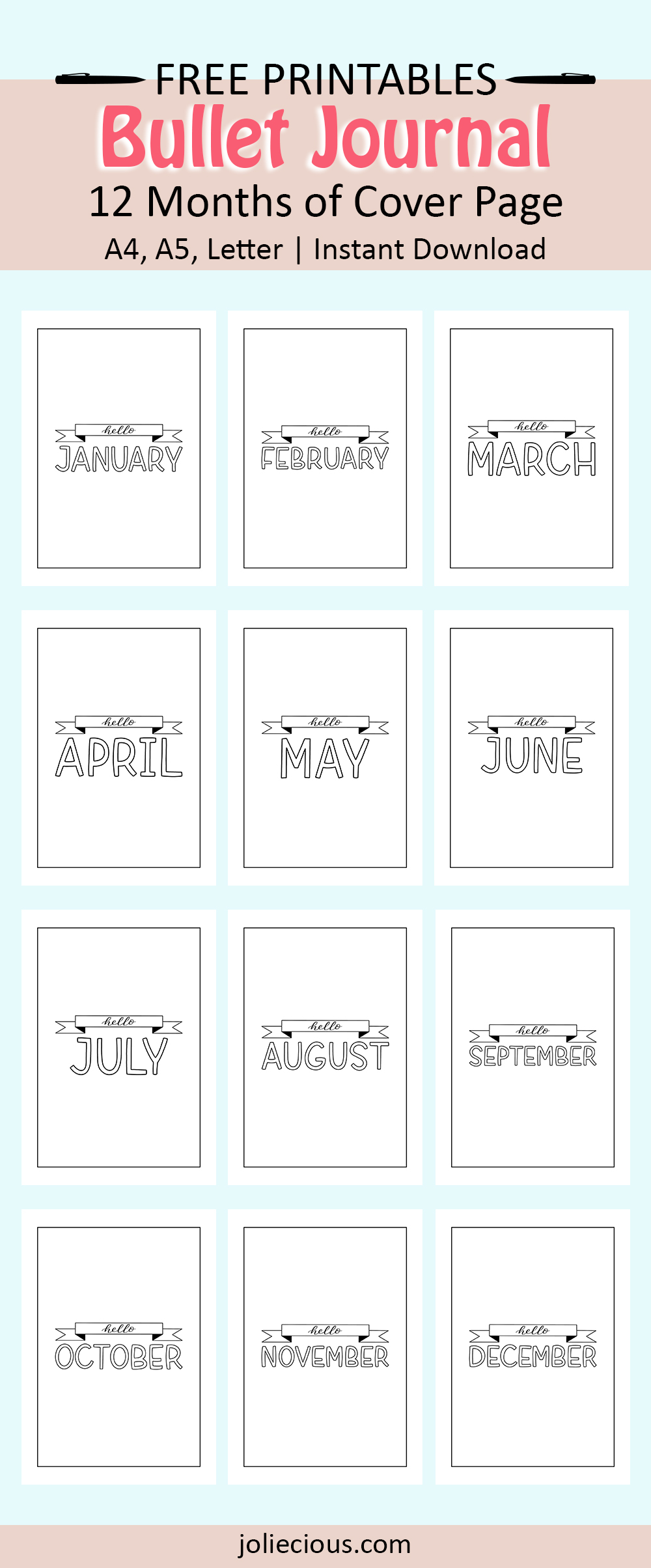 Free Bullet Journal Cover Page