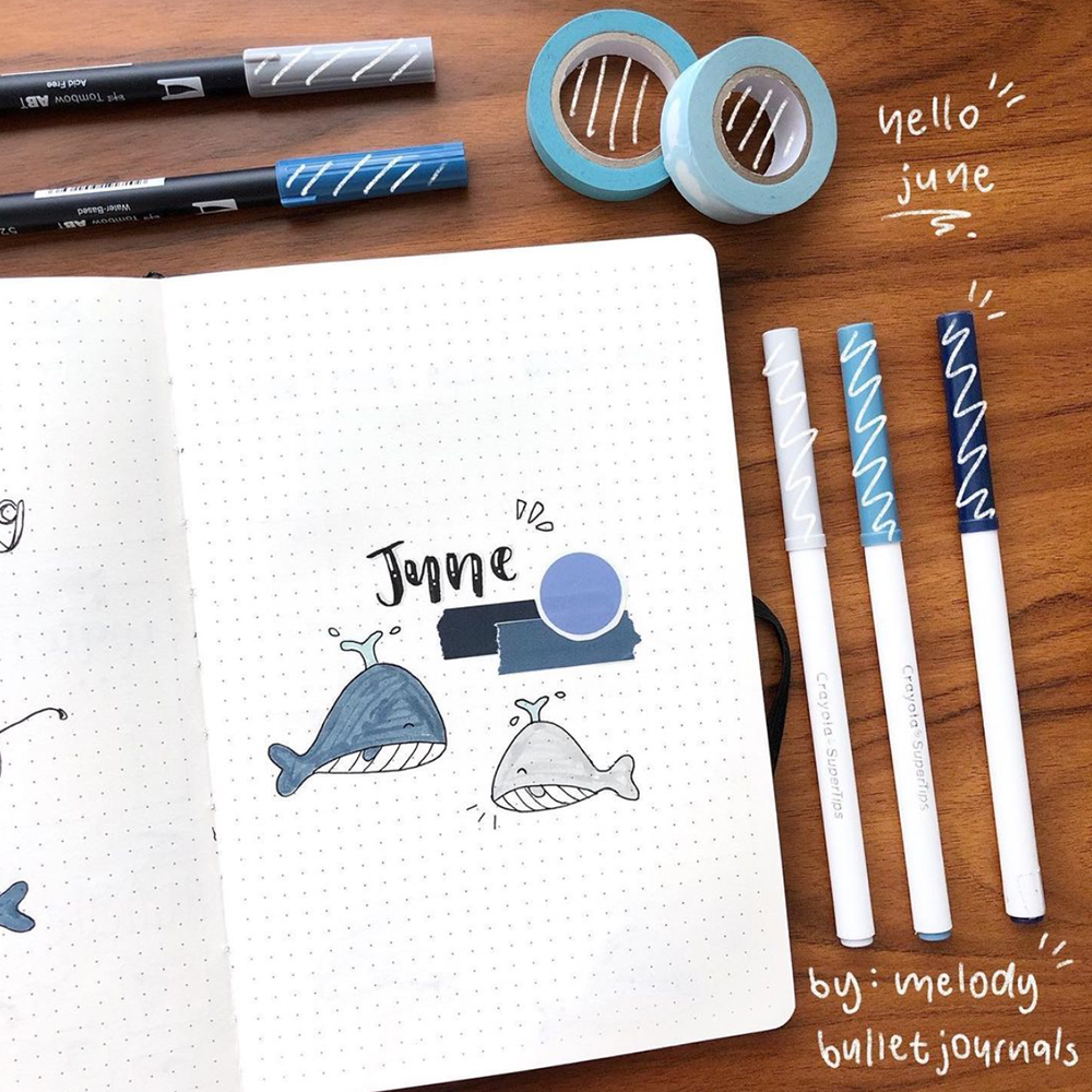 June bullet journal cover page