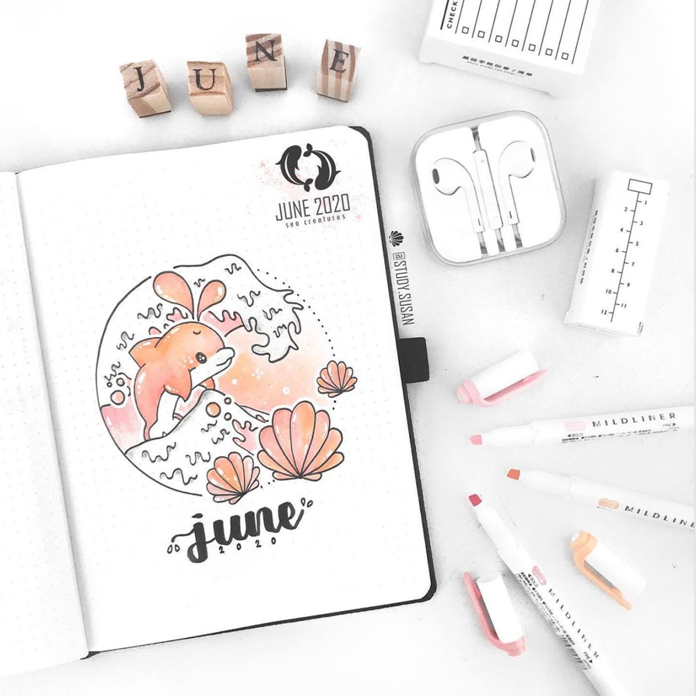 June bullet journal cover page