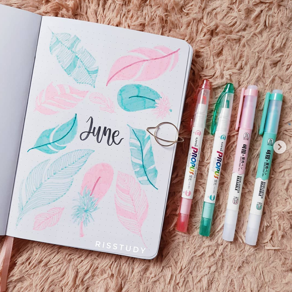 June bullet journal cover page
