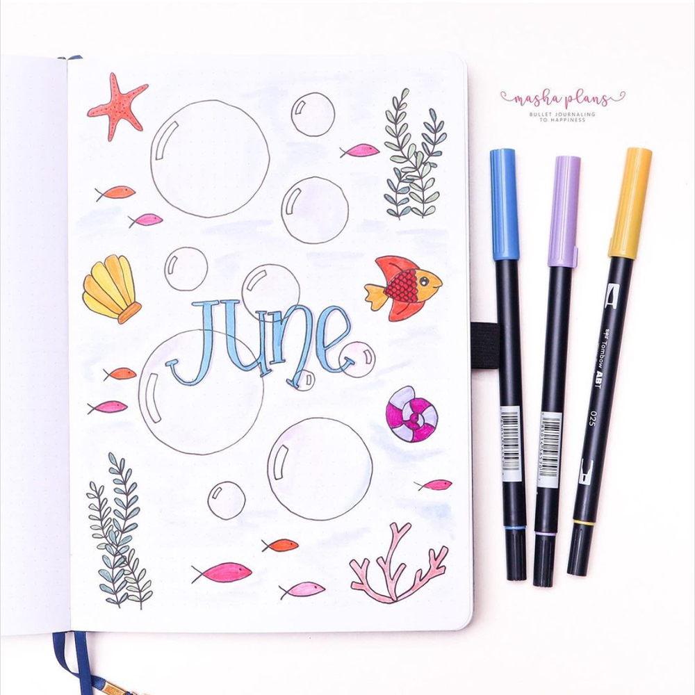 June bullet journal cover page