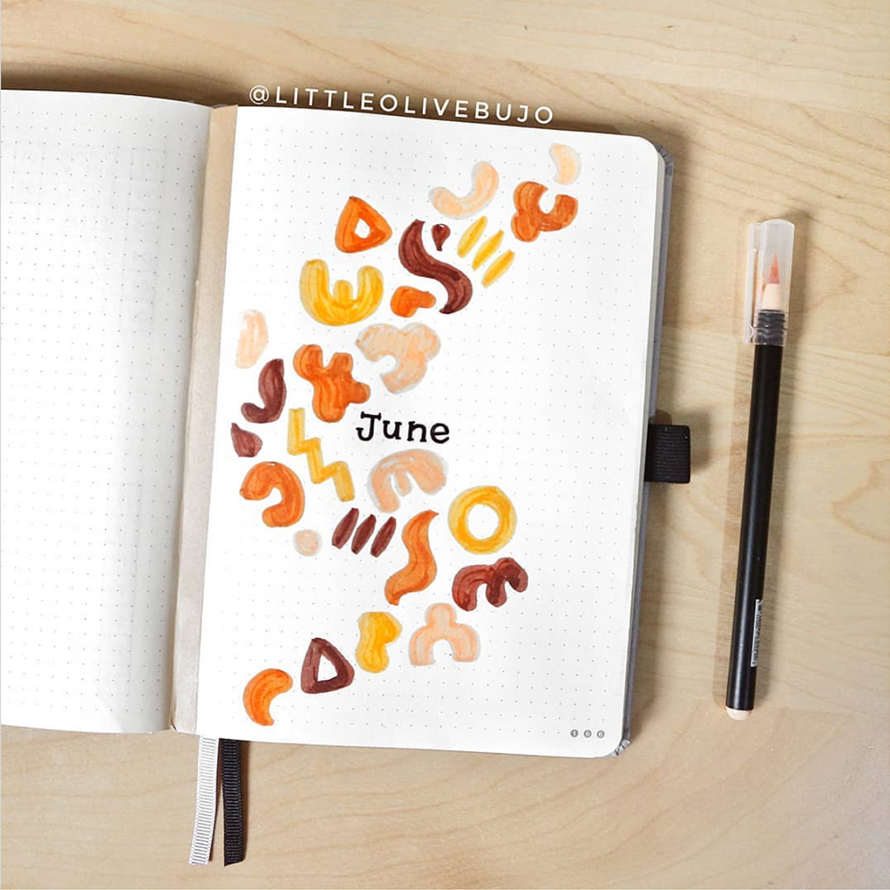 June bullet journal cover page