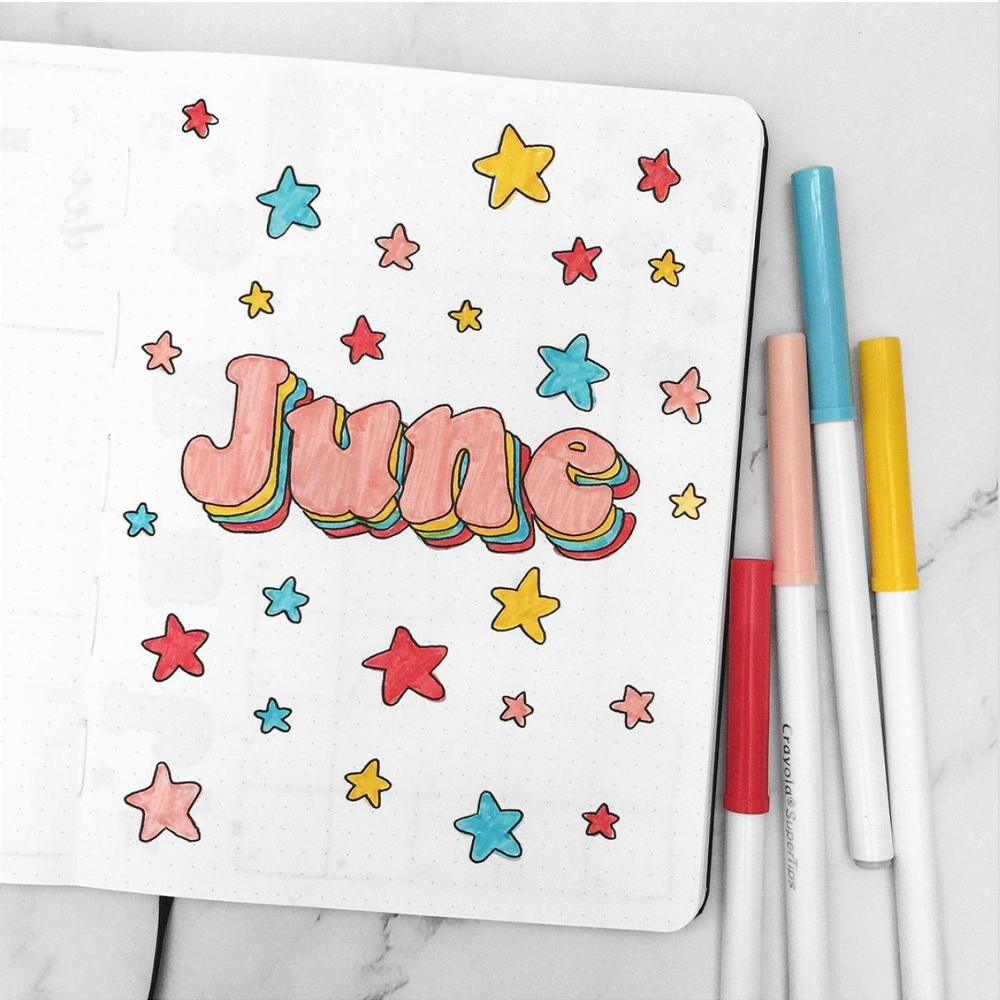 June bullet journal cover page