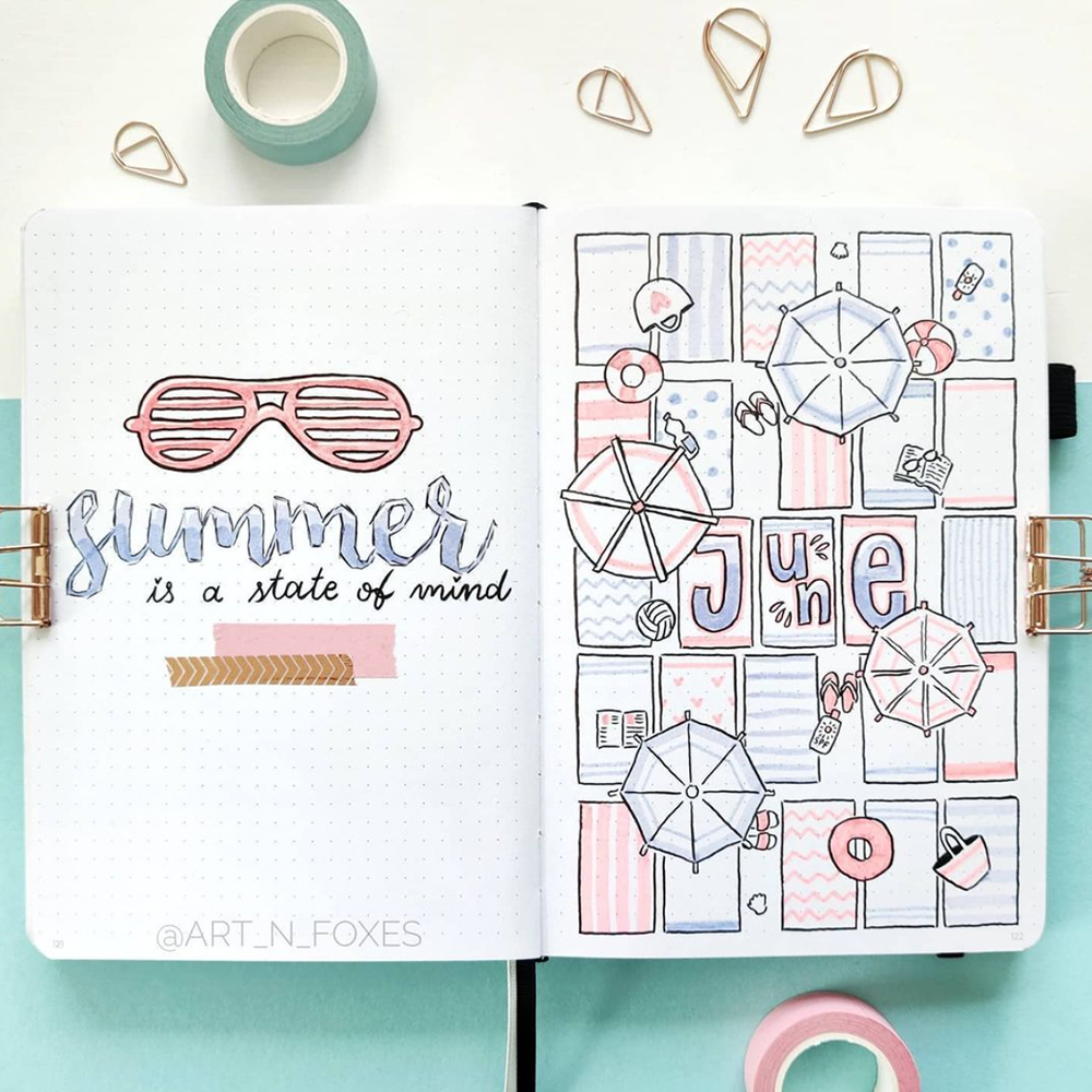 June bullet journal cover page