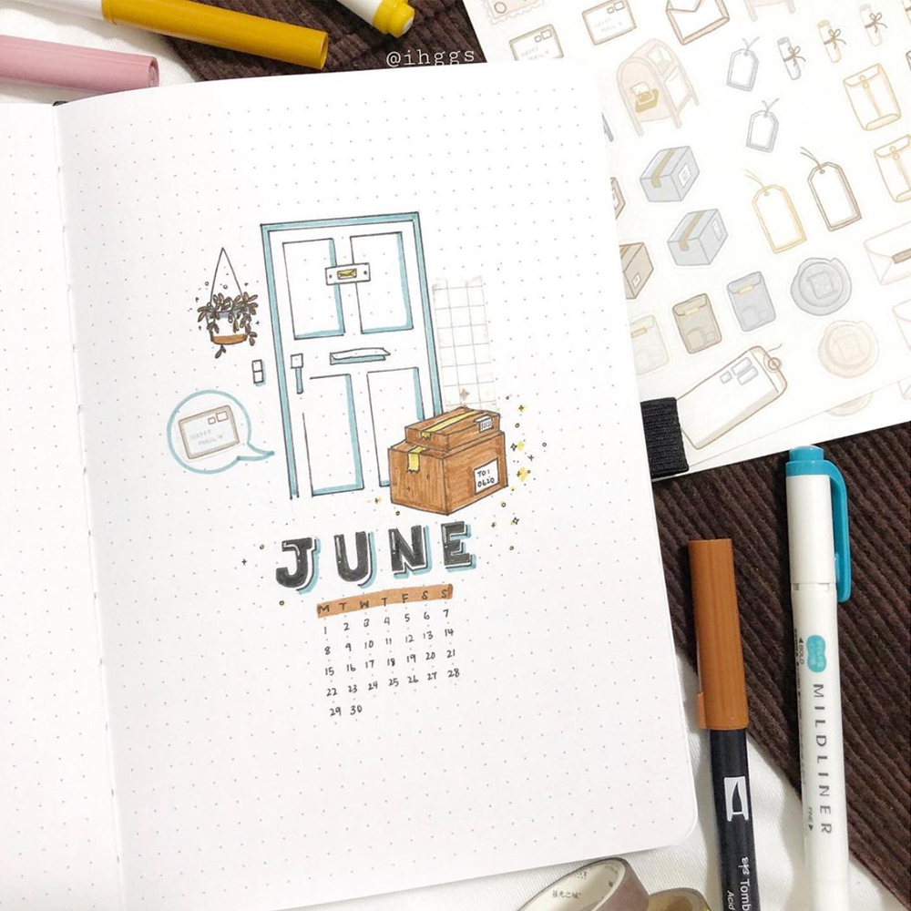 June bullet journal cover page