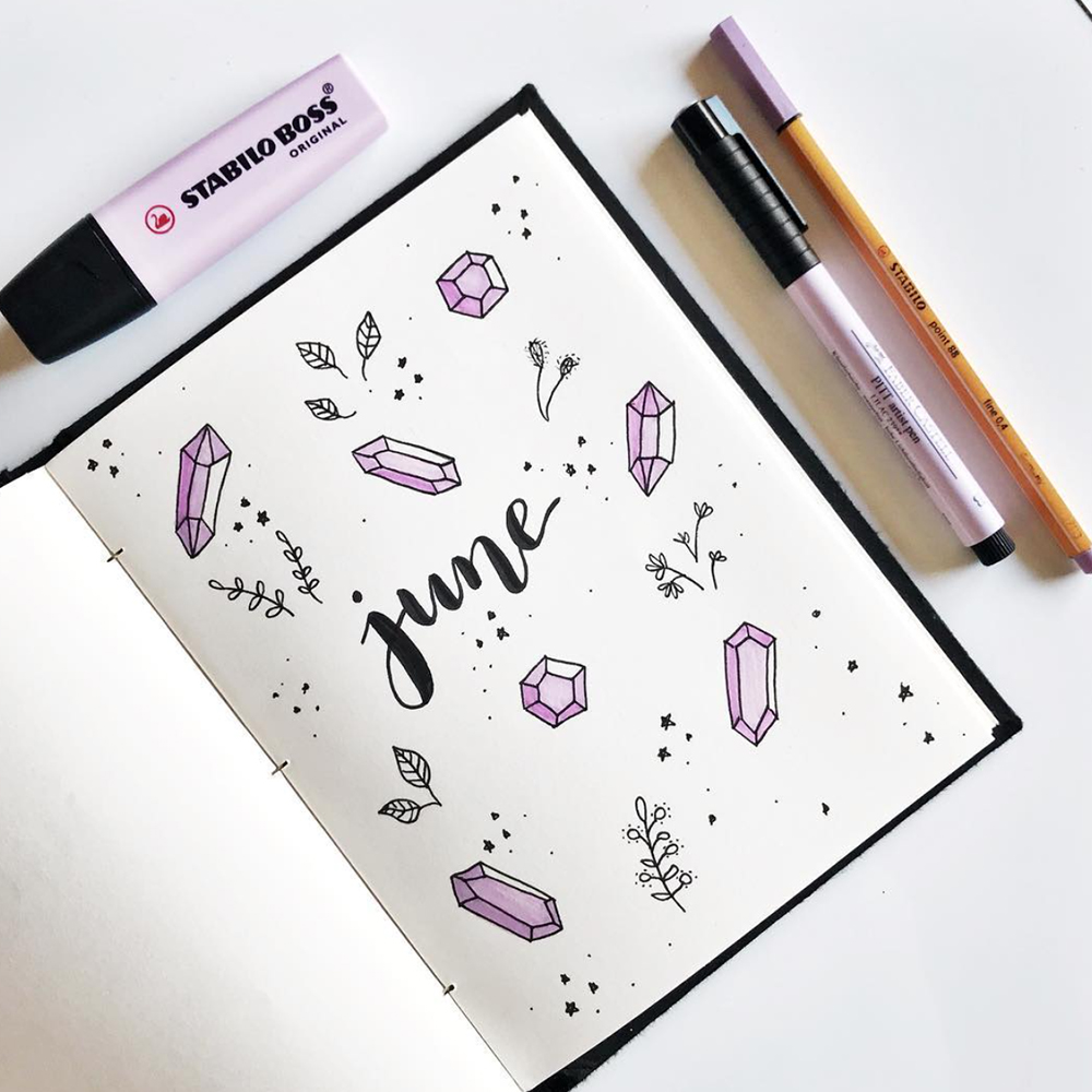 June bullet journal cover page