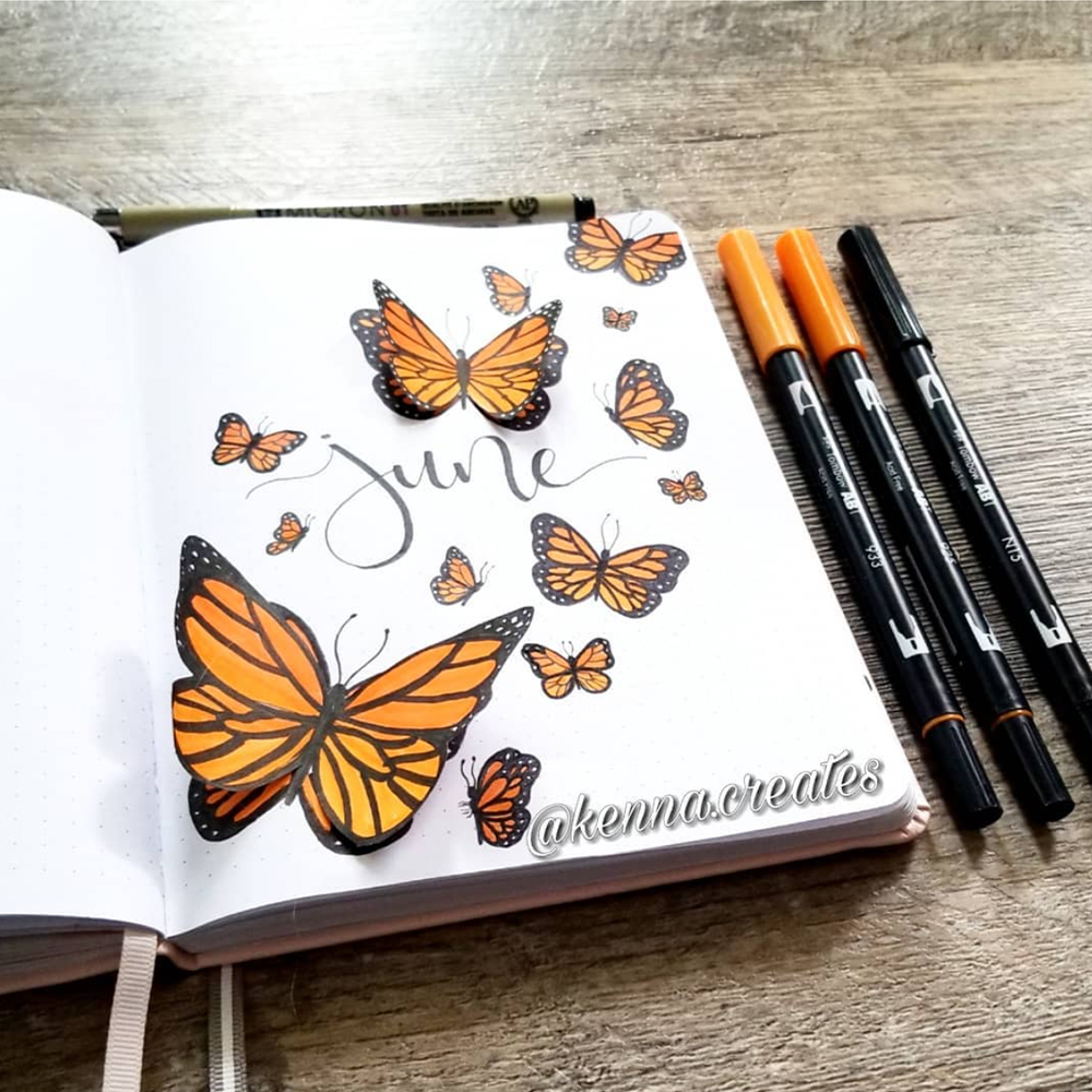 June bullet journal cover page