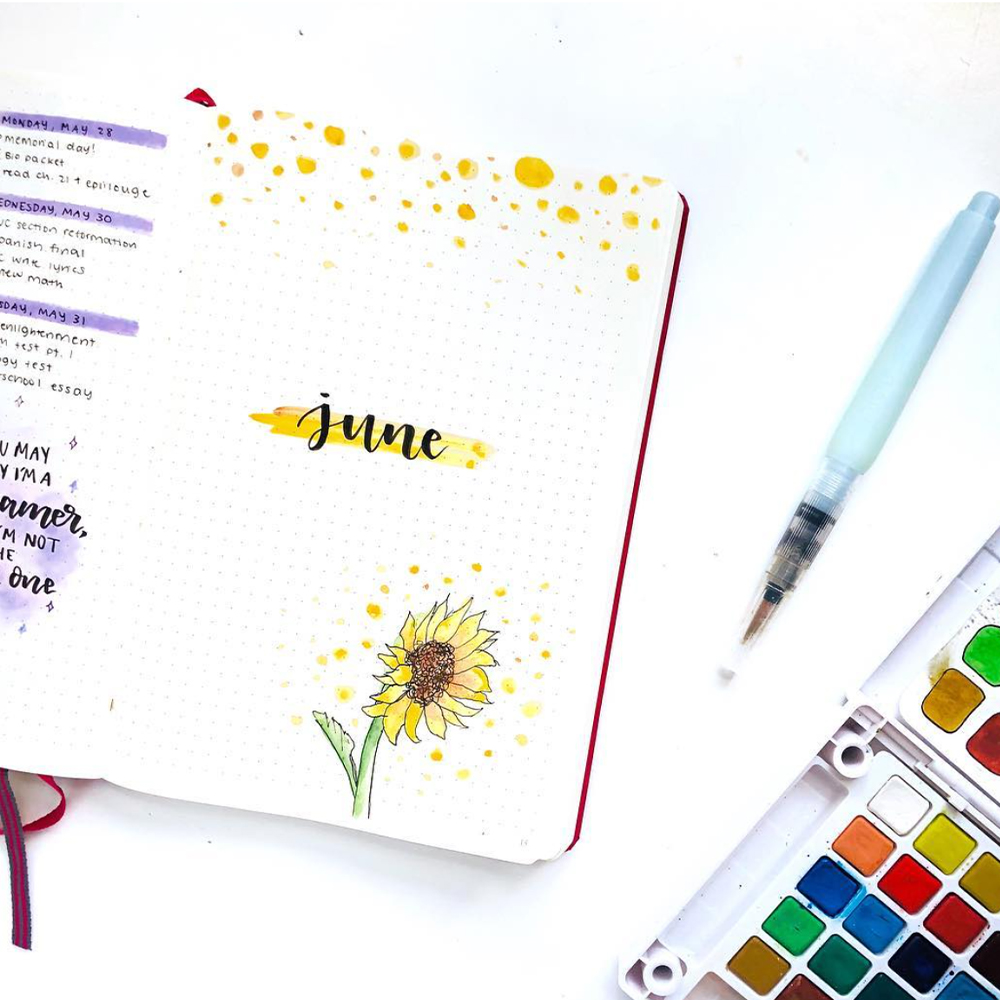 June bullet journal cover page