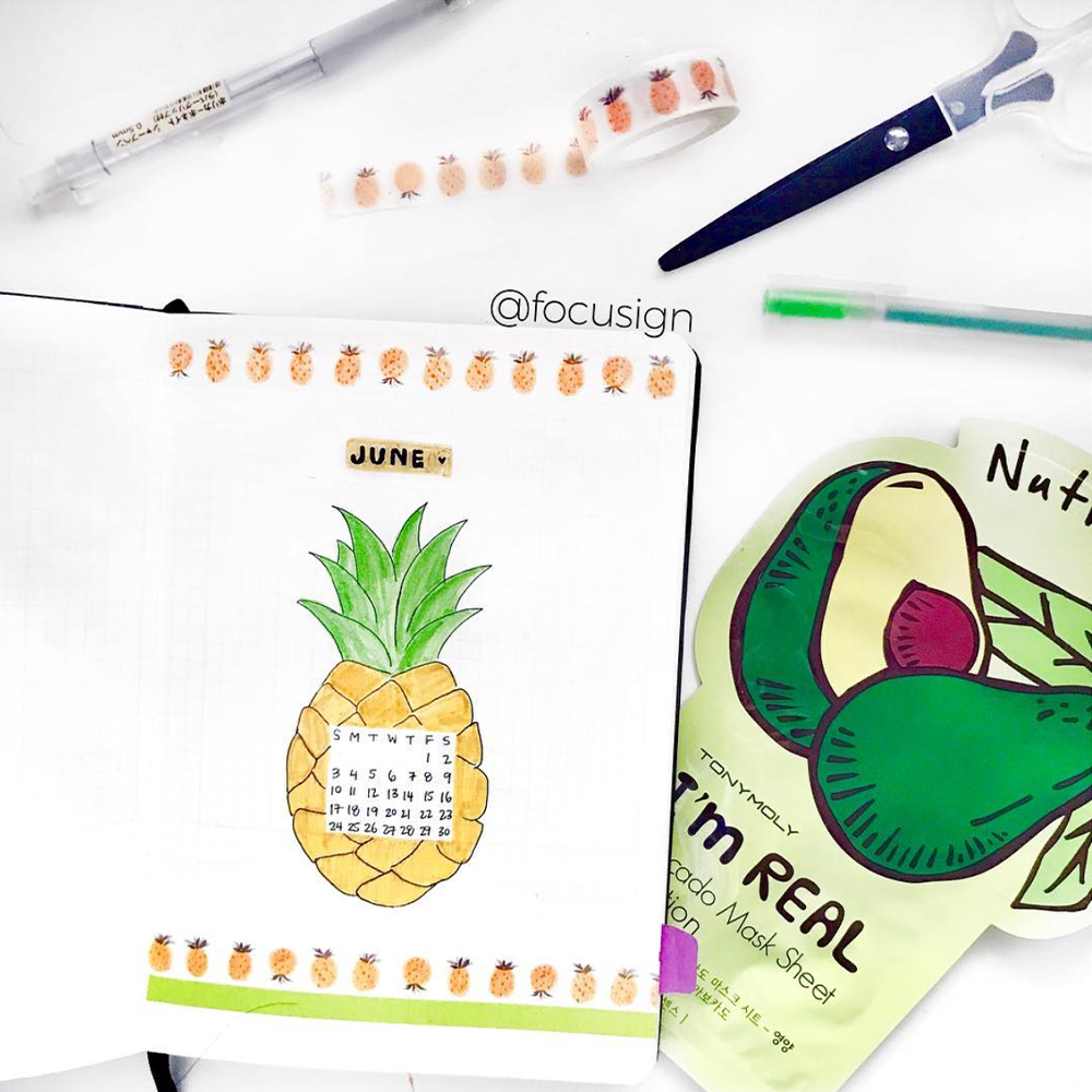 June bullet journal cover page