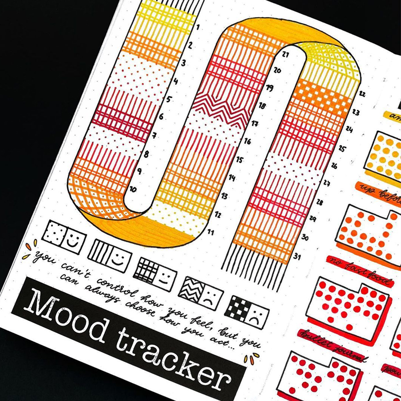 bullet journal mood tracker ideas