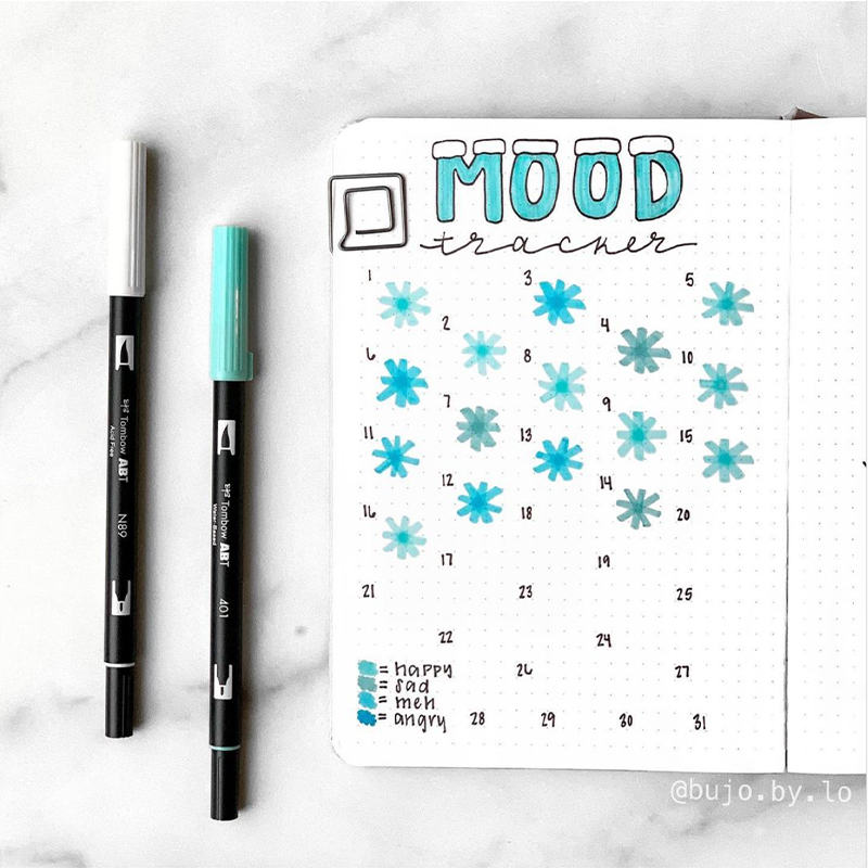 bullet journal mood tracker ideas