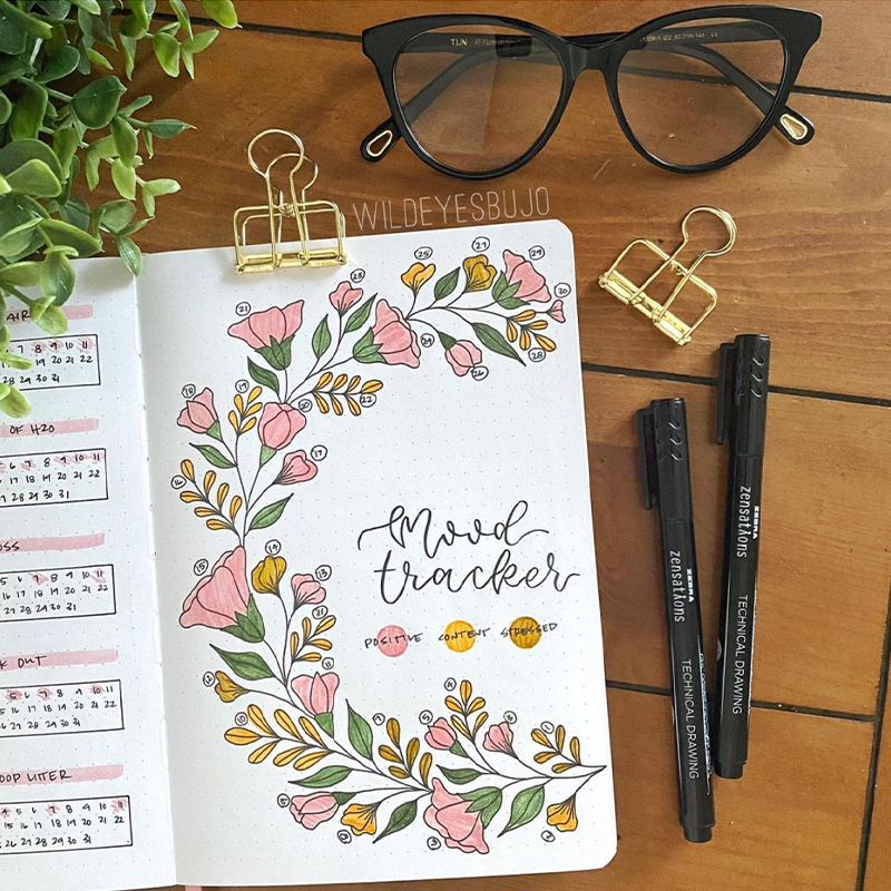 bullet journal mood tracker ideas