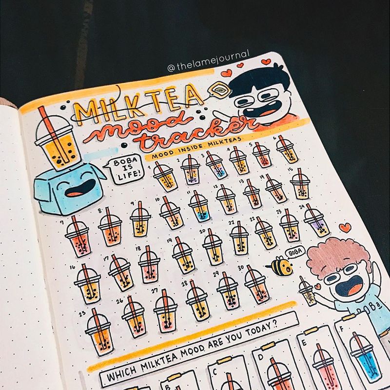 bullet journal mood tracker ideas