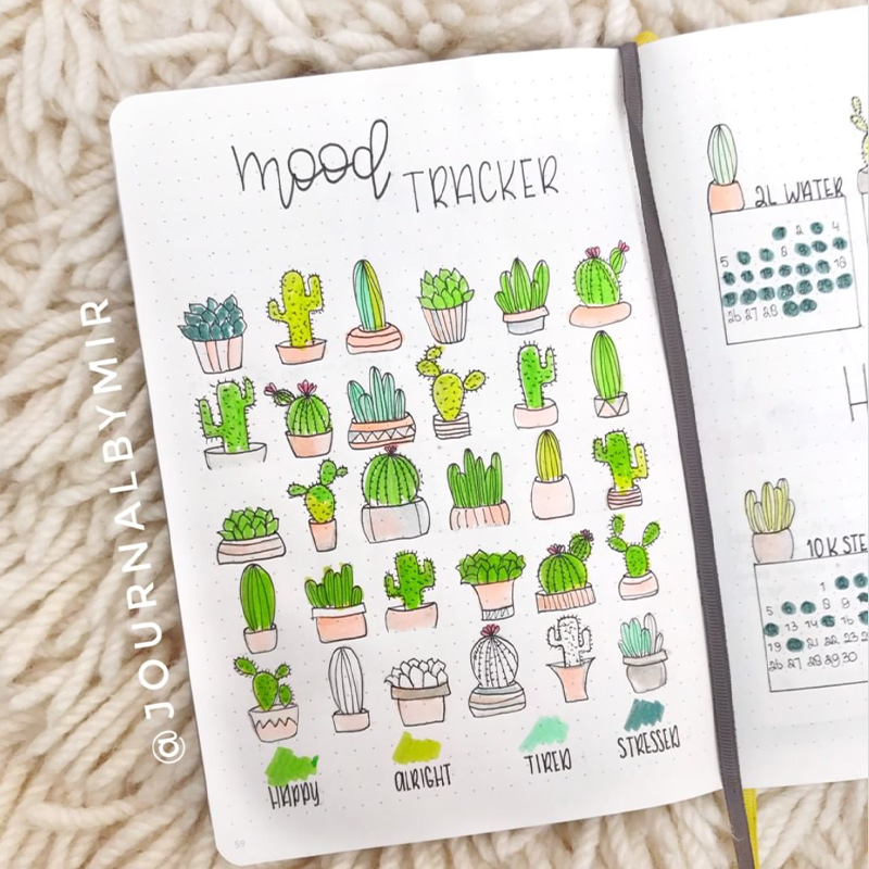 bullet journal mood tracker ideas