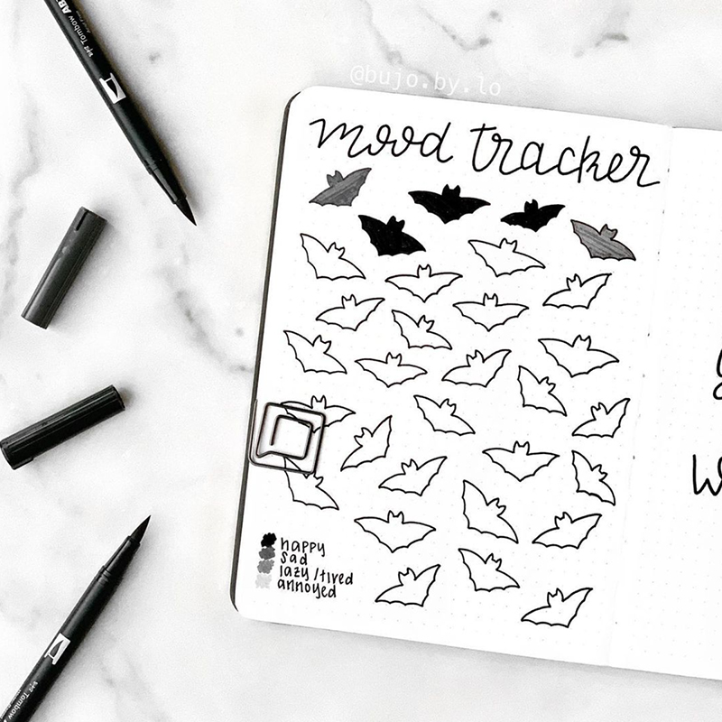 bullet journal mood tracker ideas