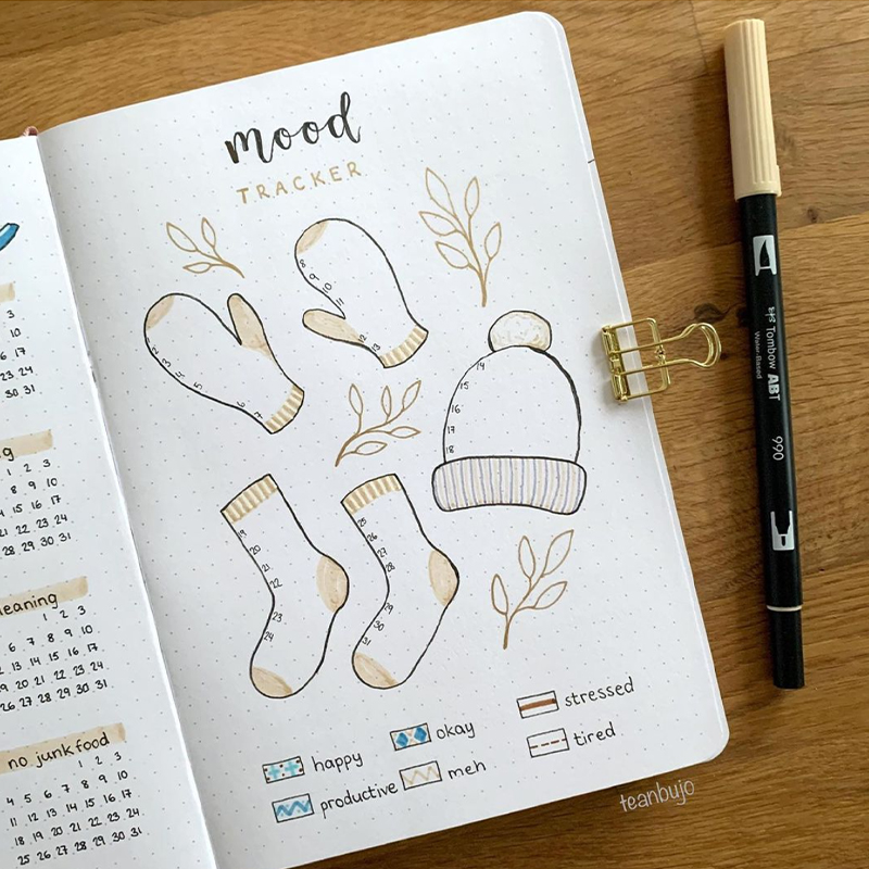 bullet journal mood tracker ideas