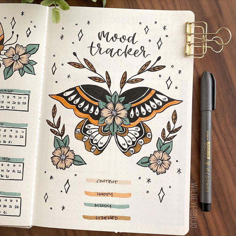 bullet journal mood tracker ideas