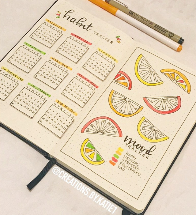 bullet journal mood tracker ideas