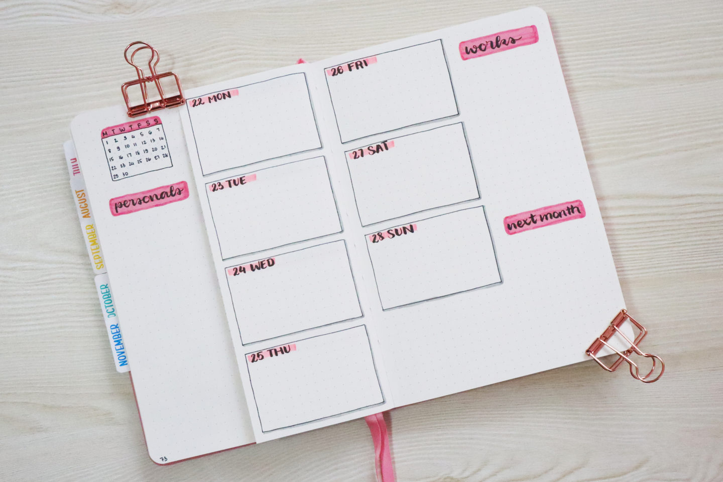 november 2021 bullet journal setup